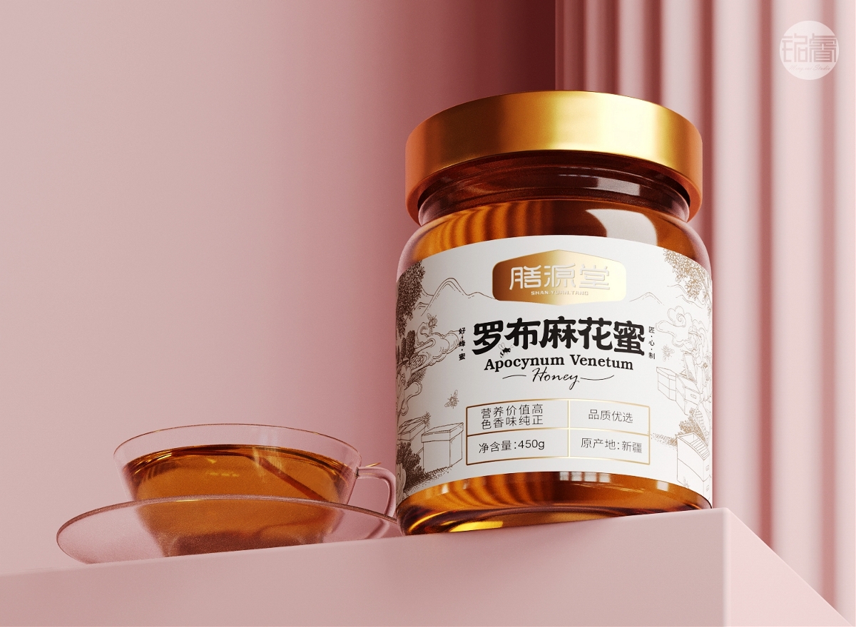 蜂蜜包裝設計 羅布麻花蜜包裝設計?劉益銘原創作品