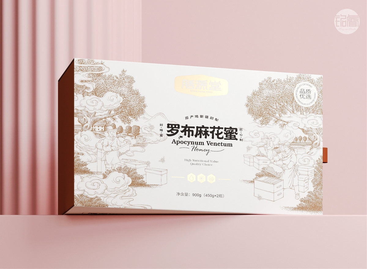 蜂蜜包裝設計 羅布麻花蜜包裝設計?劉益銘原創作品