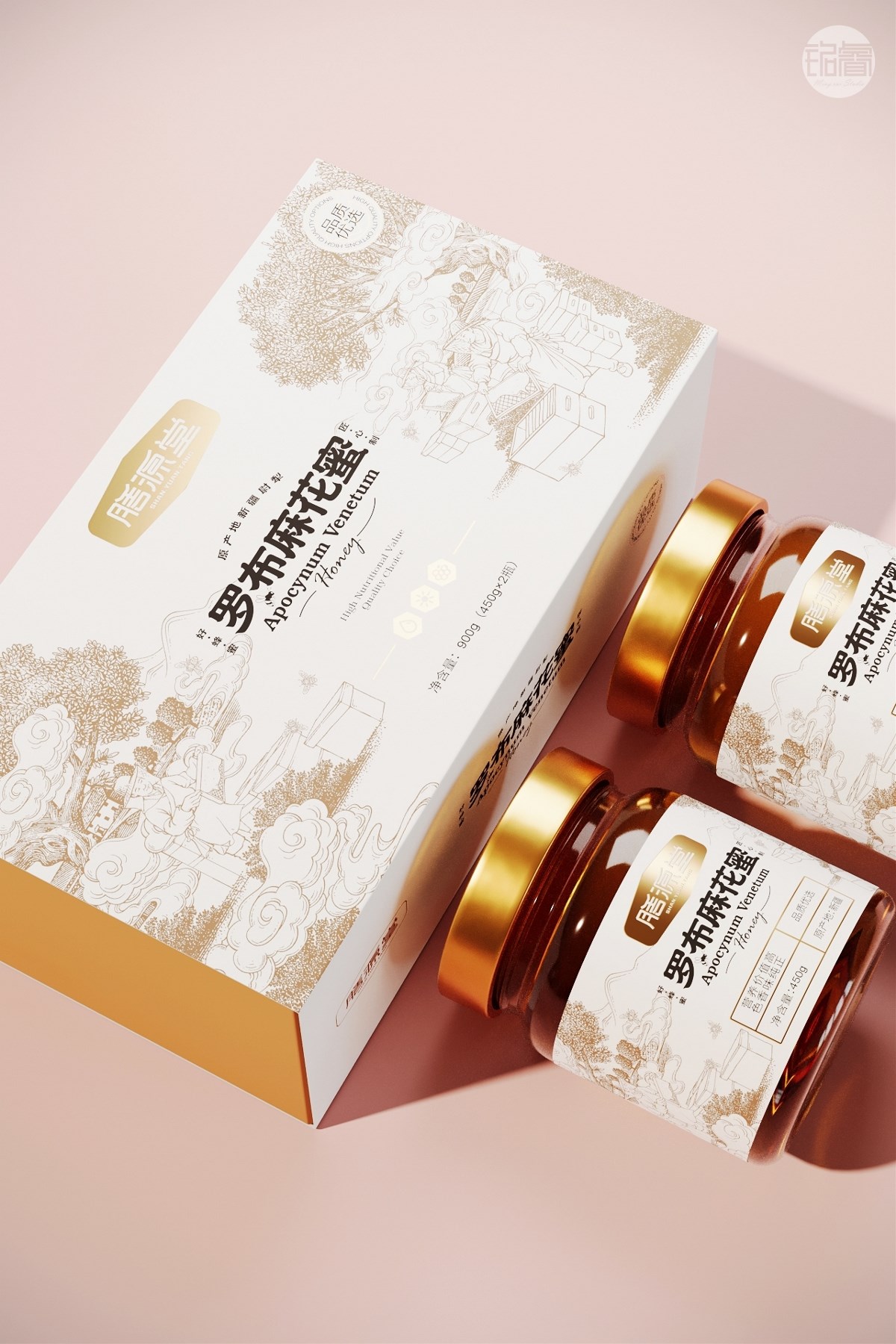 蜂蜜包裝設計 羅布麻花蜜包裝設計?劉益銘原創作品