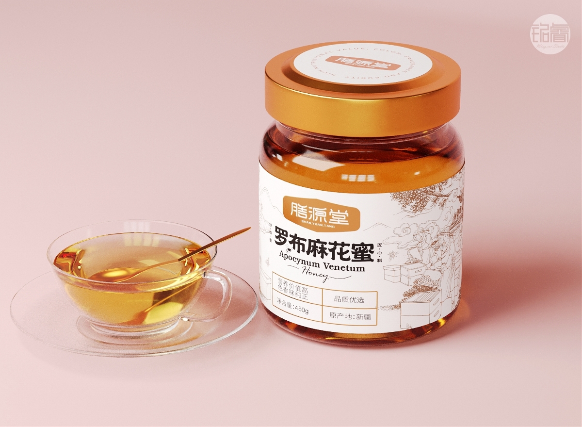 蜂蜜包裝設計 羅布麻花蜜包裝設計?劉益銘原創作品