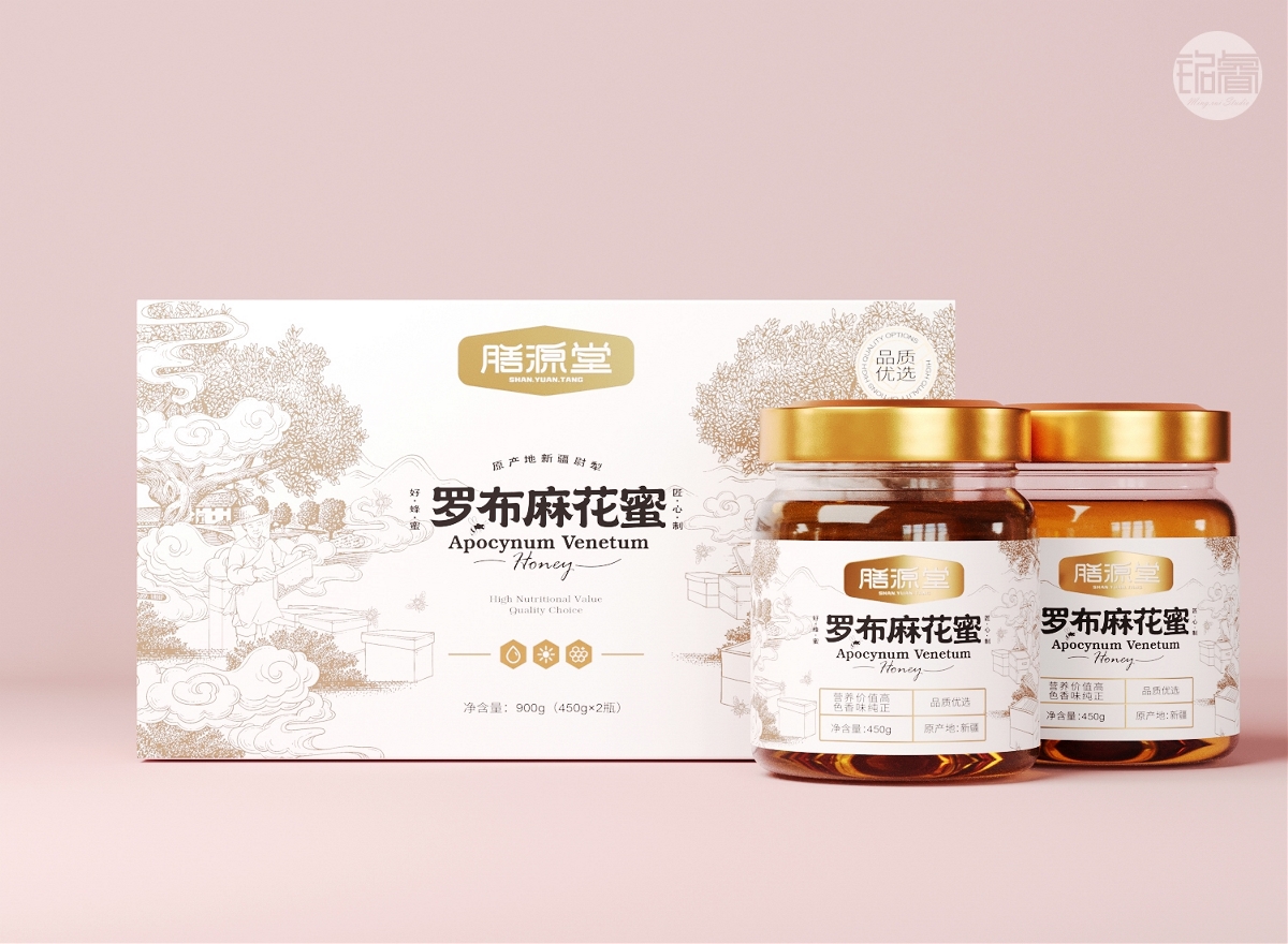 蜂蜜包裝設計 羅布麻花蜜包裝設計?劉益銘原創作品