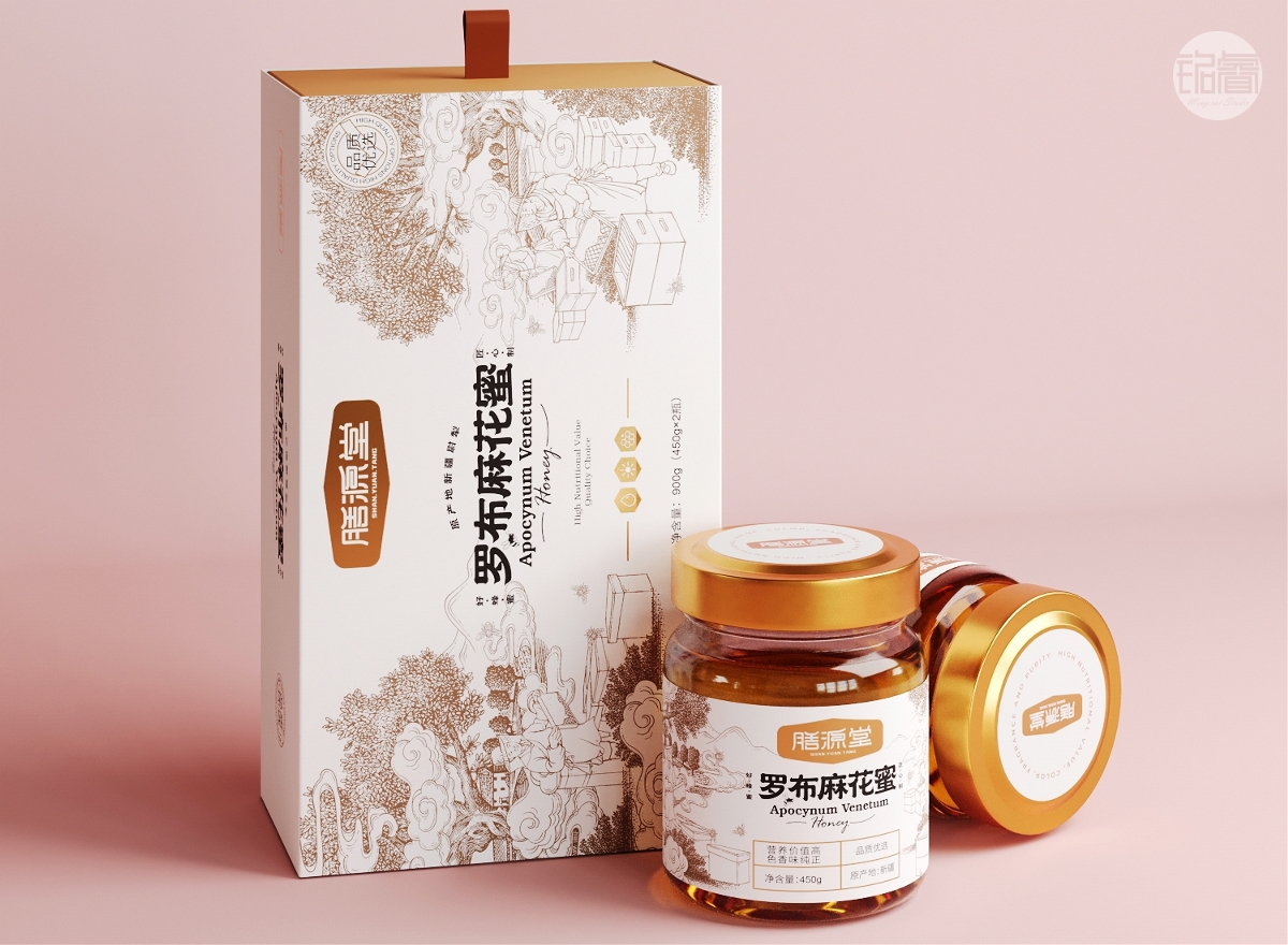 蜂蜜包裝設計 羅布麻花蜜包裝設計?劉益銘原創作品