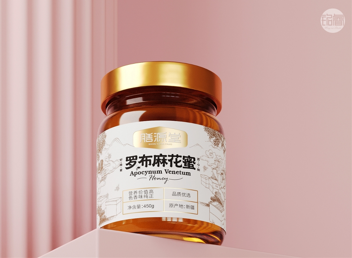 蜂蜜包裝設計 羅布麻花蜜包裝設計?劉益銘原創作品