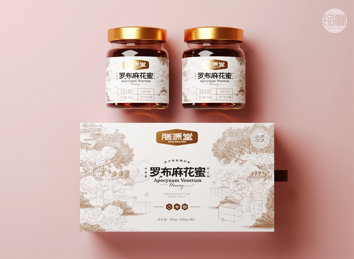 蜂蜜包裝設計 羅布麻花蜜包裝設計?劉益銘原創作品