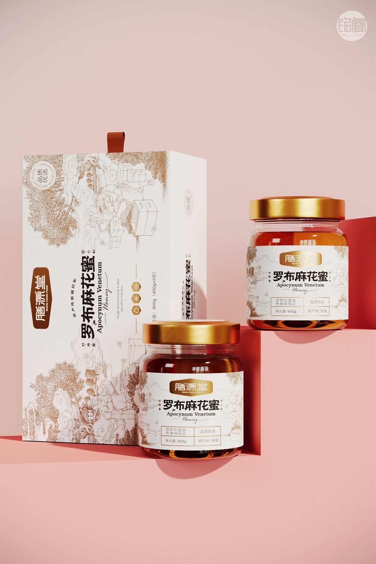 蜂蜜包裝設計 羅布麻花蜜包裝設計?劉益銘原創作品